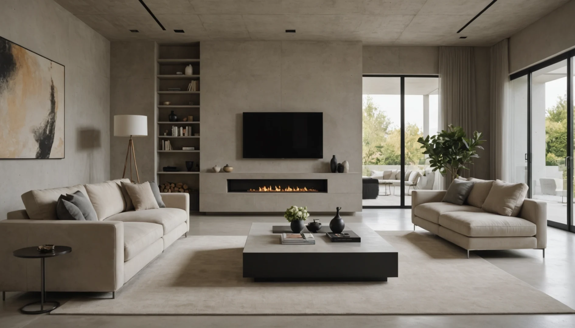 sol béton ciré beige