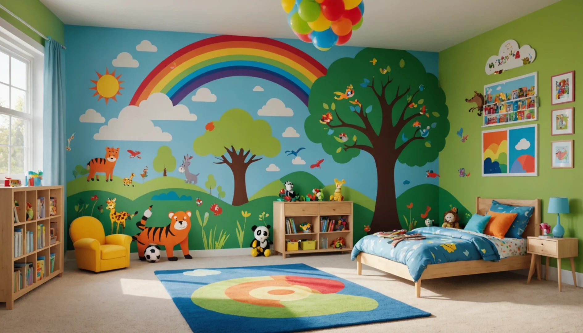 décoration murale de chambre enfant avec peinture